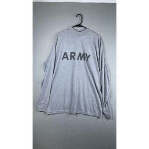 UNICOR Shirt Mens Large Gray Army IPFU Long Sleeve Physical Fitness Uniform‎
